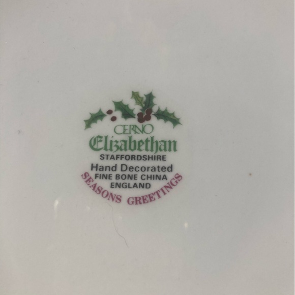 New Cerno Elizabethan SEASONS GREETINGS cup and saucer Bone China Staffordshire - Picture 2 of 2